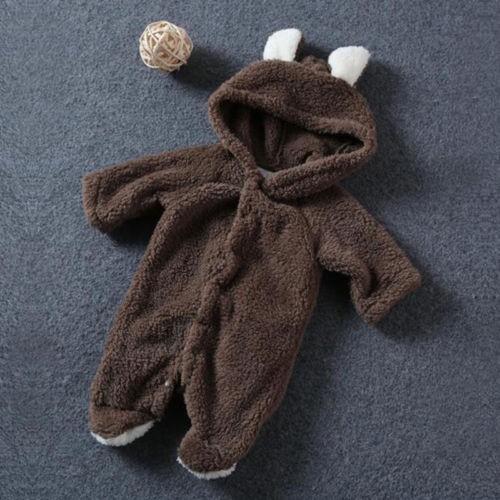 Áo liền quần Bodysuit Romper Có Mũ Trùm Đầu Mềm Mại Cho Các Bé Nhỏ Sơ Sinh