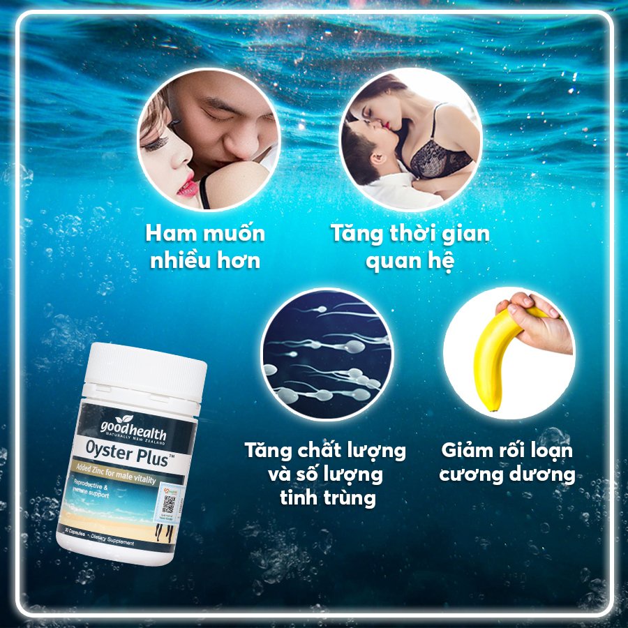 Viên uống Tinh chất hàu Goodhealth Oyster Plus 30v tăng cường sinh lý nam, hỗ trợ sinh sản