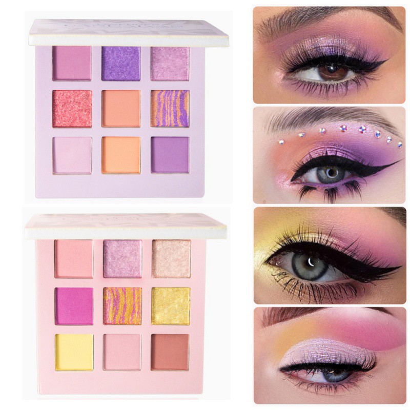 [Hàng mới về] Bảng phấn mắt trang điểm 9 màu lì và ánh nhũ