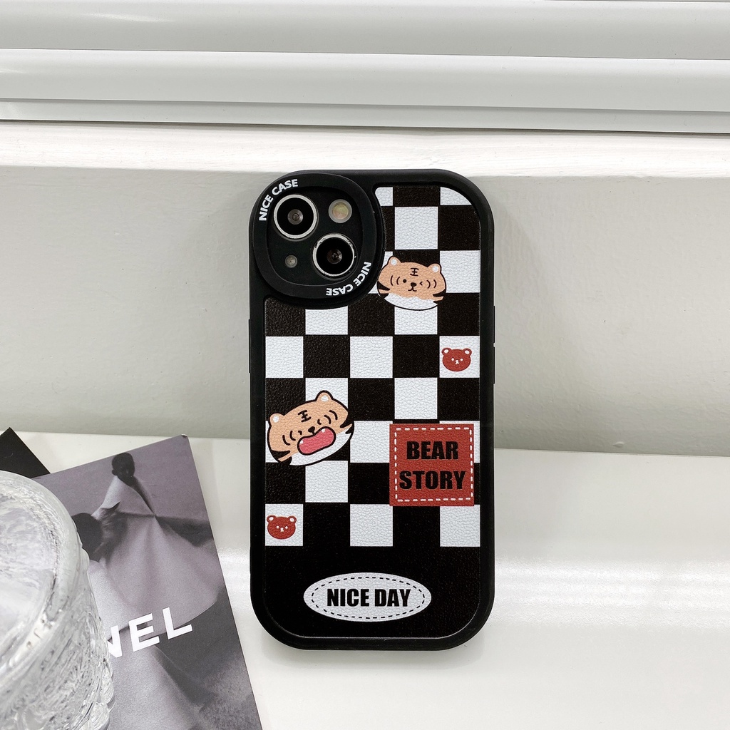 Ốp lưng iphone họa tiết Caro in hình Hổ và Gấu 6/6s/6plus/6splus/7plus/8plus/x/xsmax/11/11promax/12/12promax/13/13promax