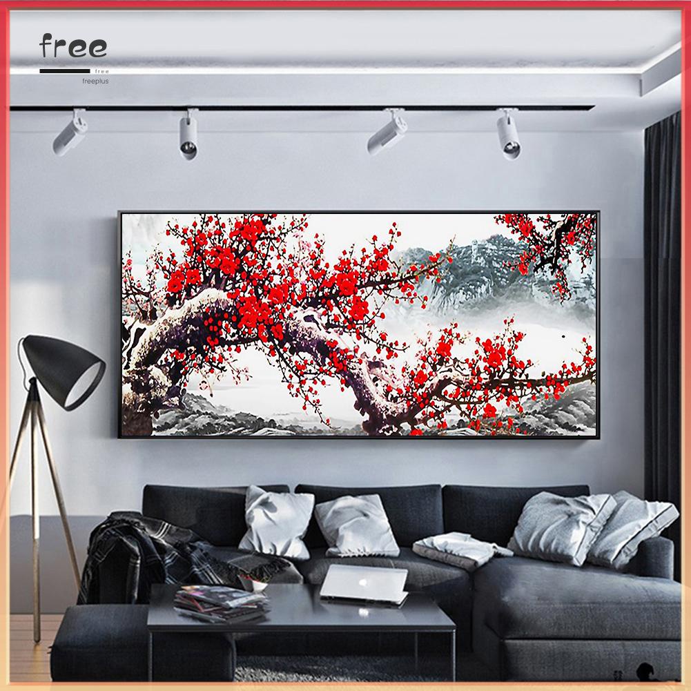 Tranh Đính Đá Kim Cương Toàn Bộ 5d Diy Hình Vẽ Hoa Đào