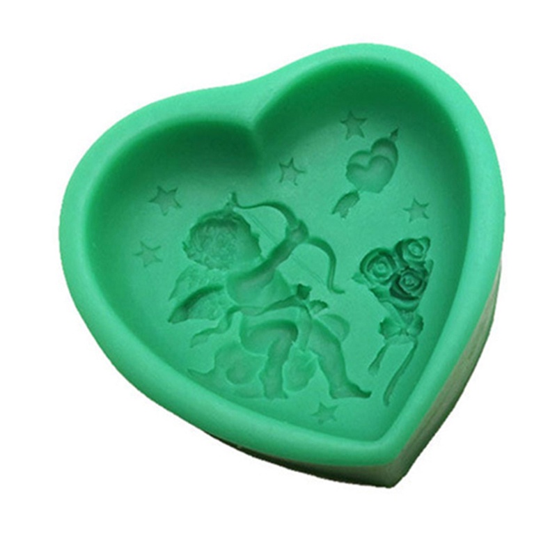 Khuôn Silicone Làm Bánh Tạo Hình Trái Tim 3D DIY