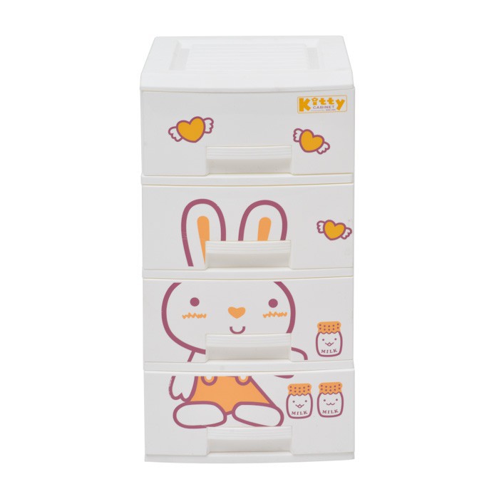 Tủ Nhựa Kitty 4 Tầng Song Long -  Cỡ Nhỏ Đựng Đồ Trẻ Em, Trẻ Sơ Sinh