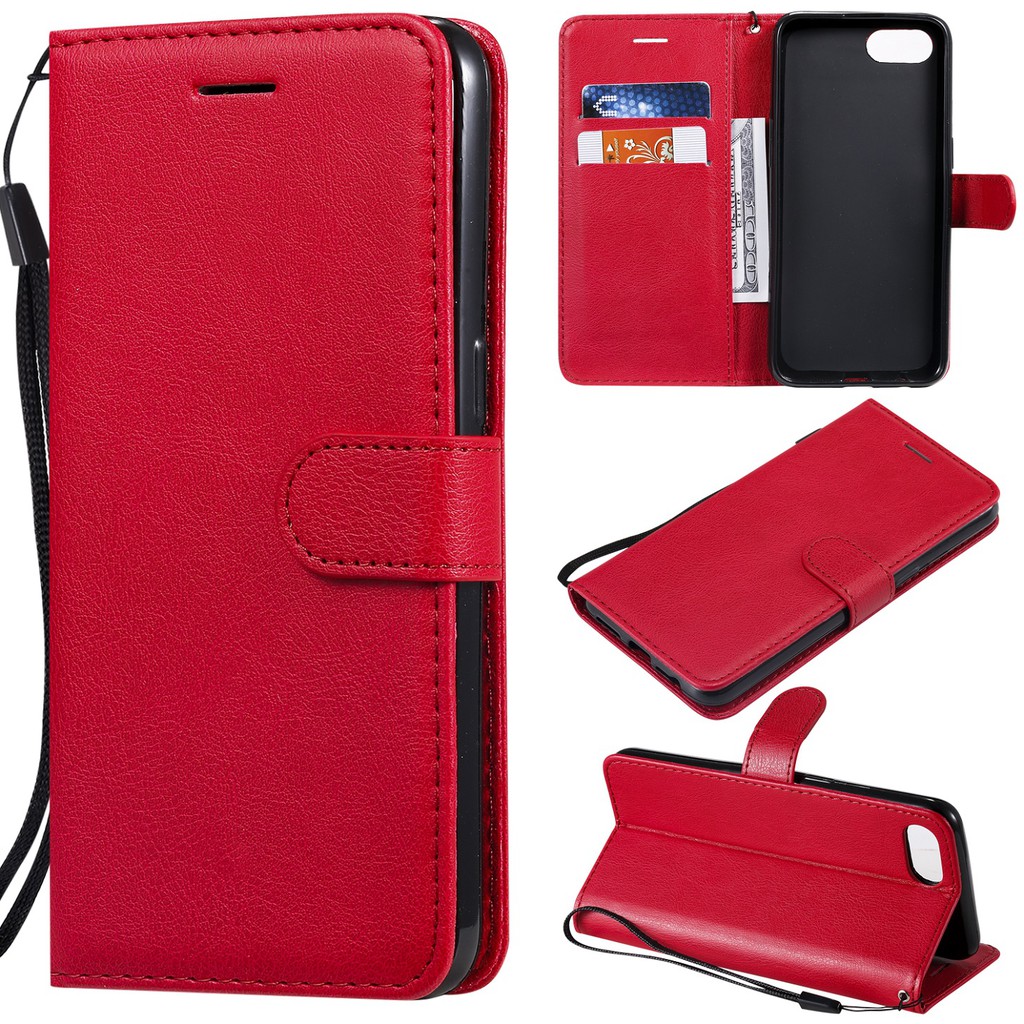 Bao da điện thoại màu trơn cho OPPO REALME 3 5 PRO C2 A1K | BigBuy360 - bigbuy360.vn