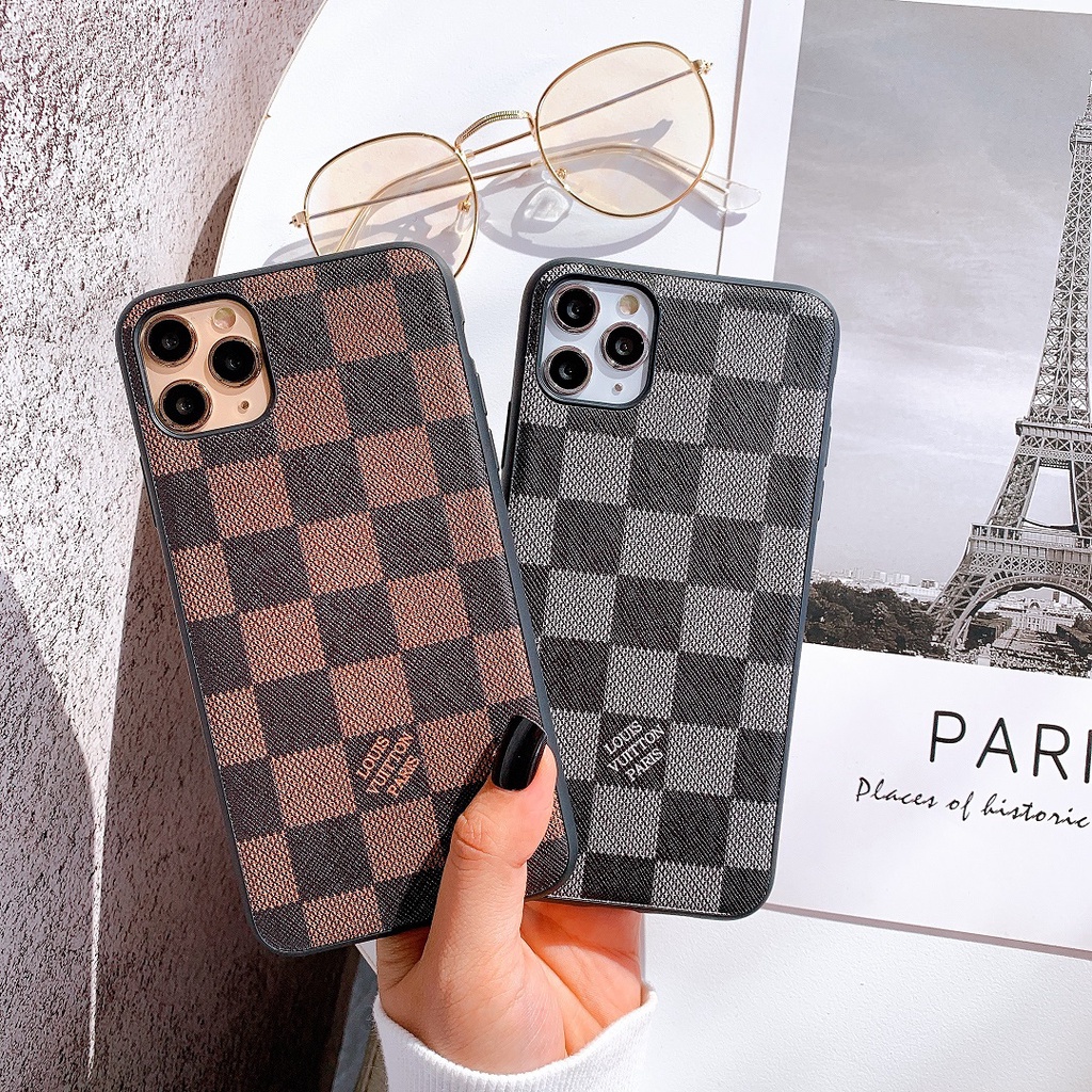 ỐP LƯNG DA IMD DÀNH CHO IPHONE HỌA TIẾT CARO - N2767