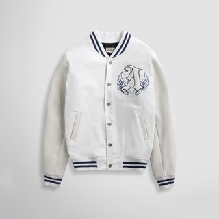 Áo khoác nhung tăm Varsity Wings " A " Amrish Trắng