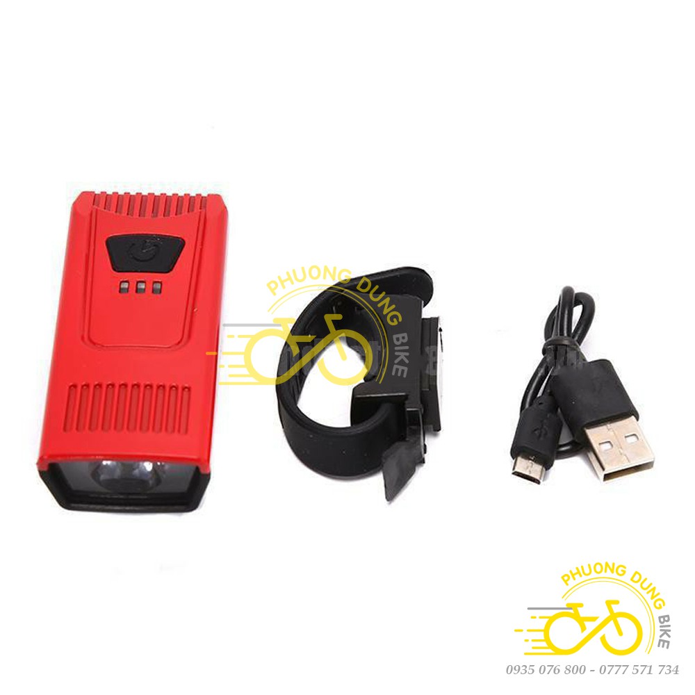 Đèn xe đạp - Đèn chiếu sáng xe đạp 4 chế độ sạc USB