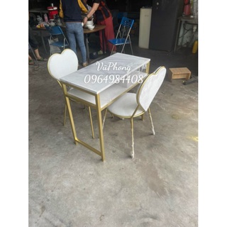 bàn nail mặt gỗ giả đá