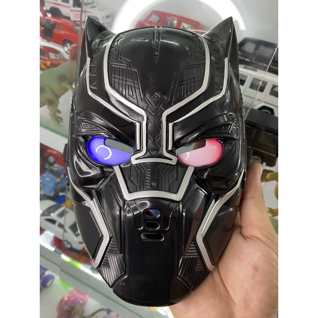 Mặt Nạ Siêu Anh Hùng Avenger Black Panther, Báo Đen Wakanda, Dày Dặn, Có Đèn LED nhấp nháy.