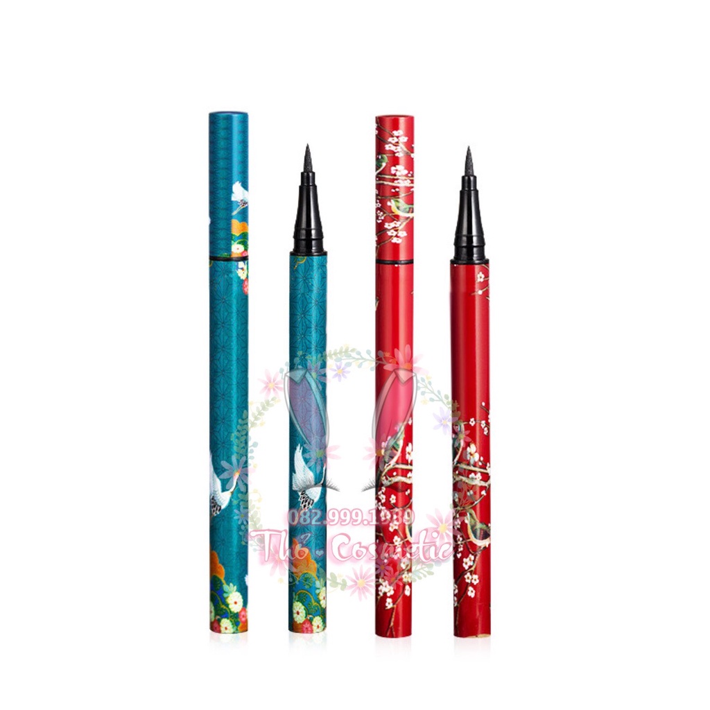 Bút kẻ mắt đen 1001 nội địa phong cách Trung Hoa 2 màu xanh , đỏ nét mảnh lâu trôi