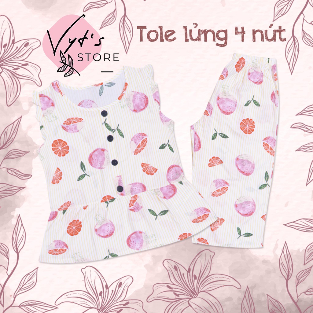 Đồ bộ nữ tole lanh lửng 4 nút