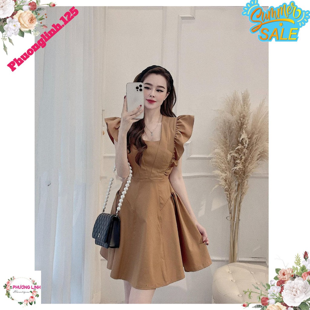 VÁY NÂU BÈO VAI ĐÁP NGỰC CHO NỮ | BigBuy360 - bigbuy360.vn