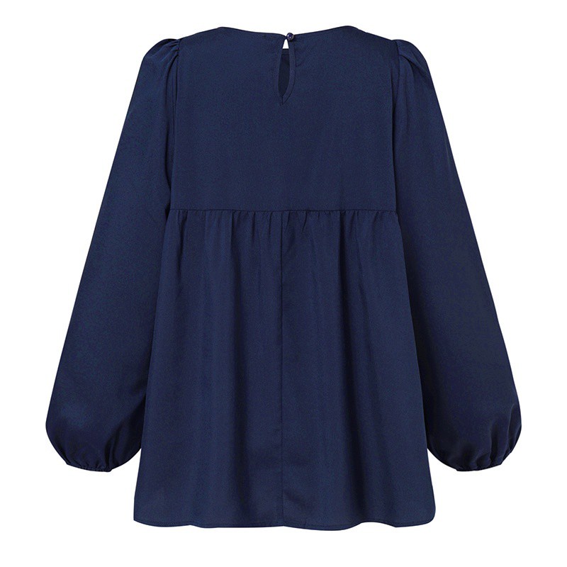 Áo kiểu Zanzea tay dài cổ tròn thêu hoa thời trang giản dị cho nữ