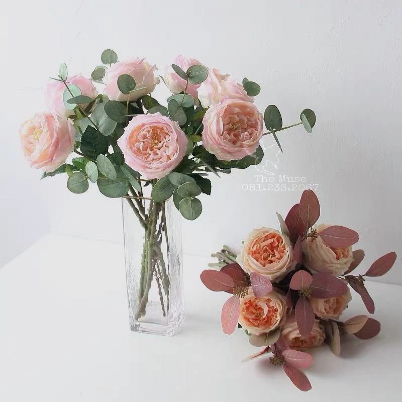 Hoa Hồng Giả - Mô Phỏng Hoa Hồng Pháp Rose Française - Chất Liệu Cao Cấp