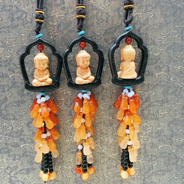 Dây Treo Xe Quan Âm Phong Thủy Gỗ Hoàng Nam - Khánh Treo Xe Cầu Bình An