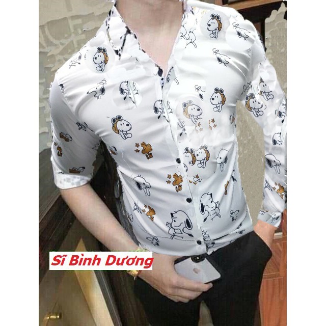 Áo sơ mi họa tiết thú cưng ảnh thật