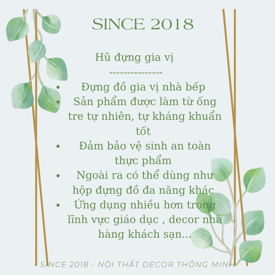 Hũ đựng gia vị tre gỗ kháng khuẩn