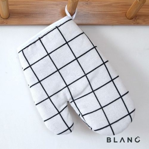 Set 2 Găng Tay Vải Nấu Ăn Làm Bếp Chống Nóng Dày Dặn Họa Tiết Bắc Âu BLANC' Kích Thước 24 x 16