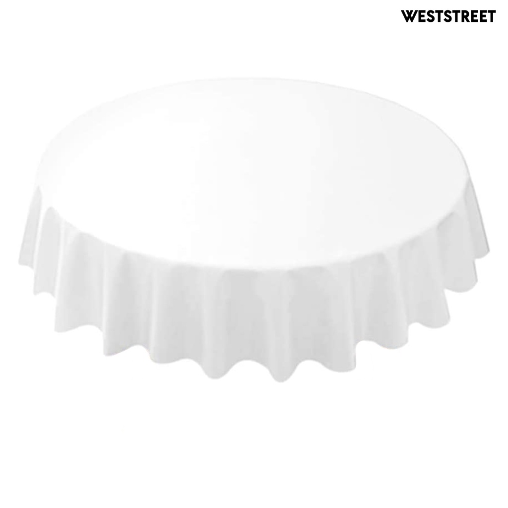 Khăn Trải Bàn Tròn Bằng PE Dày 84 Inch Chống Thấm Nước Dùng Một Lần