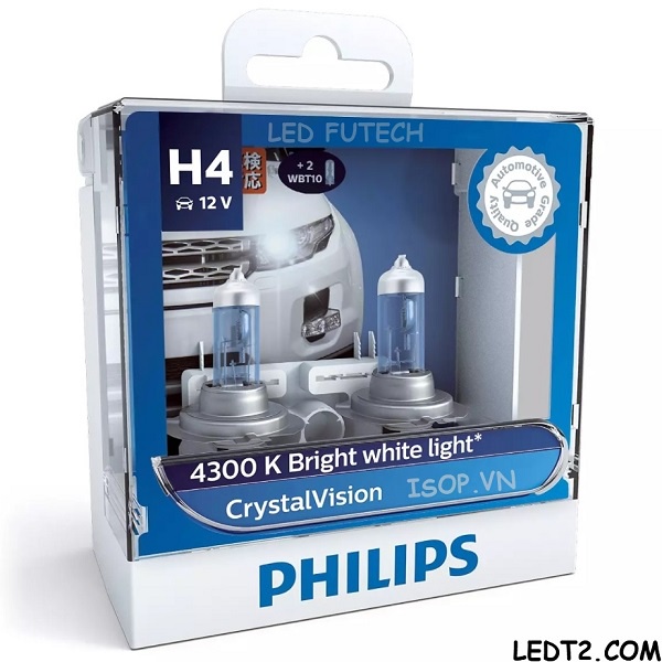 [Mã LIFEAU5SALE giảm 20k đơn 50k] [LEDT2 ISOP] Đèn Halogen Philips tăng trắng White Light [Số lượng: 1 cái]