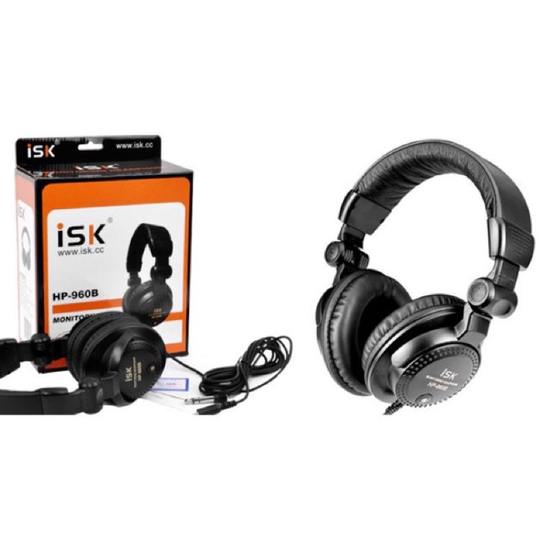 Tai nghe kiểm âm chuyên dụng phòng thu ISK, tai ốp chuyên cho livestrem, chân jack 3.5 và 6.5mm KLH | BigBuy360 - bigbuy360.vn