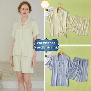Đồ ngủ nữ pijama mặc nhà lụa Viscose cao cấp 3 màu pastel ngọt ngào siêu thoáng mát