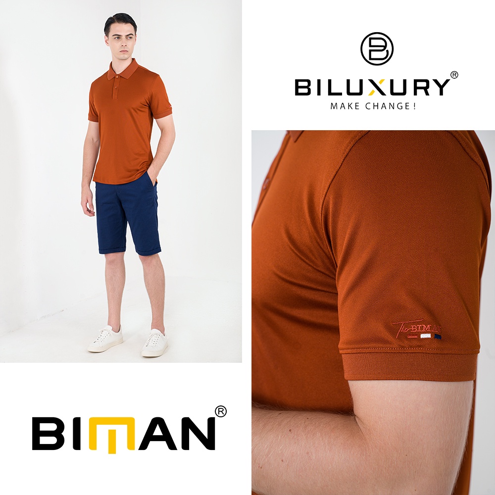 Bộ quần áo nam mùa hè cao cấp polo có cổ Biluxury form chuẩn bodyfit thoáng mát mềm nhẹ 5APCB006