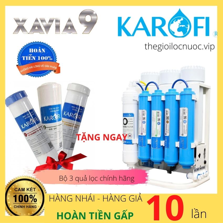 Máy lọc nước KAROFI XAVIA9 S038 slim Lọc nước RO - Lọc nước uống gia đình ,lắp âm tủ