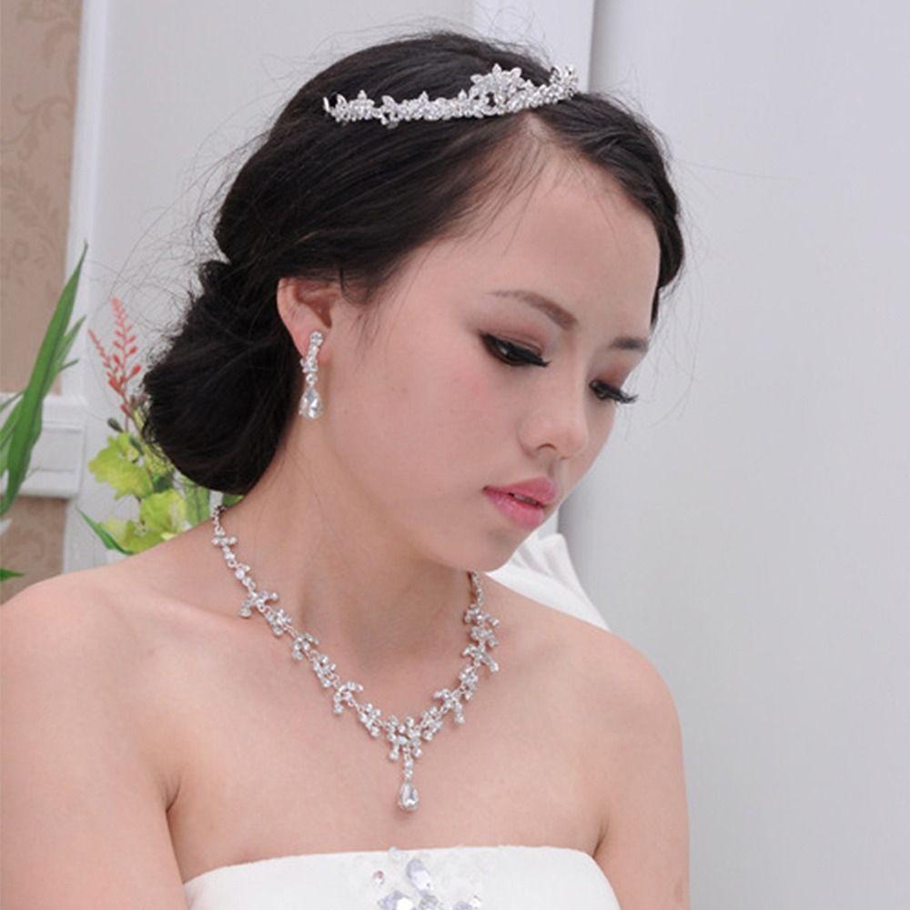 QQMALL Bông Tai HợP Kim HìNh Vương MiệN ĐíNh Đá Thanh LịCh