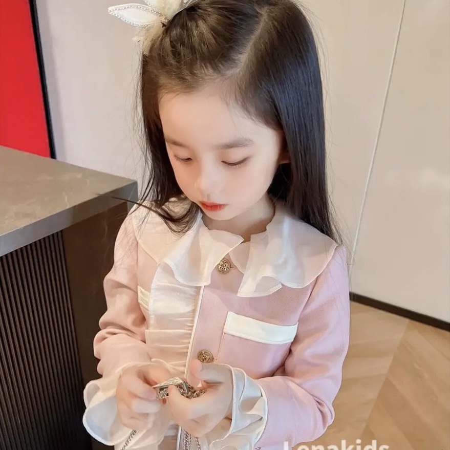 Áo Khoác Vest Phối Ren Màu Hồng Thời Trang Mùa Thu Mới 2022 Cho Bé Gái