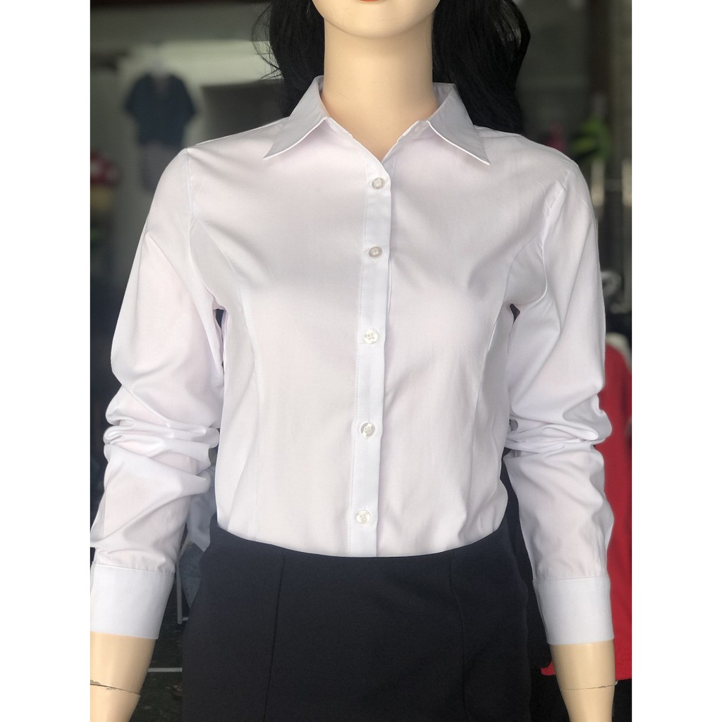 Sơ mi nữ dài tay/FREESHIP EXTRA/ sơ mi trắng trơn 37-55kg