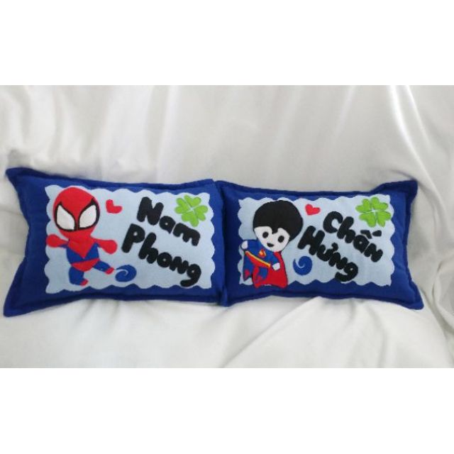 Cặp gối handmade siêu nhân và người nhện