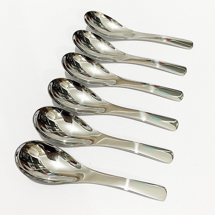 Set 5 thìa inox 304 nội địa Đức sang trọng kèm vỏ hộp cao cấp, Bộ 5 muỗng inox Zwlling siêu to hàng xuất Đức