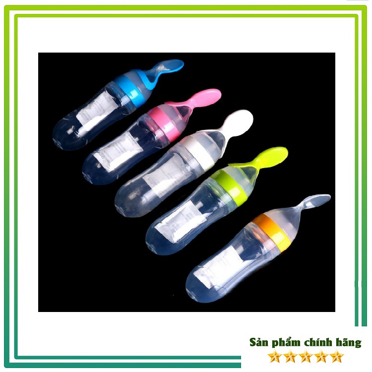 [HÀNG CHÍNH HÃNG 100%] Bình thìa ăn bột Silicone, 2 bước hoàn toàn mới