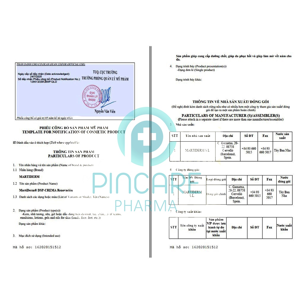 Kem dưỡng da ban đêm MartiDerm PigMent Zero DSP Renovation Cream 40ml làm sáng da, mờ thâm - Hàng chính hãng - Pincare