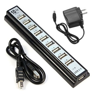 Bộ chia 10 cổng usb 2.0 tốc độ cao kèm cáp chuyển đổi US cho laptop/máy tính bàn