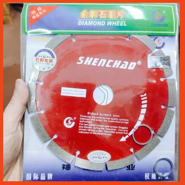 Lưỡi cắt 180mm răng thưa (cắt khô) đa năng cắt gạch, cắt tường , cắt bê tông SHENCHAO chính hãng