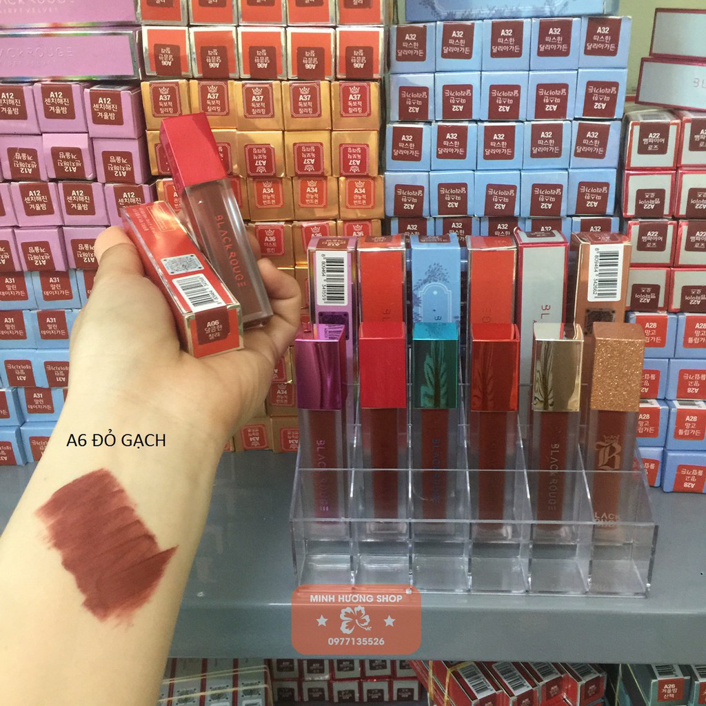 Son kem HANDMADE A6 A12 tông trầm ( thiết kế son BLack Rouge hottrend ) | BigBuy360 - bigbuy360.vn