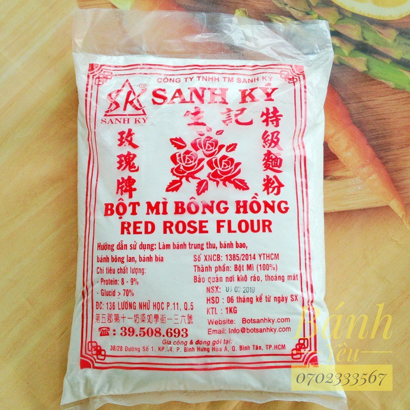 Bột mì Bông Hồng Đỏ Sanh Ký 1kg - NL15