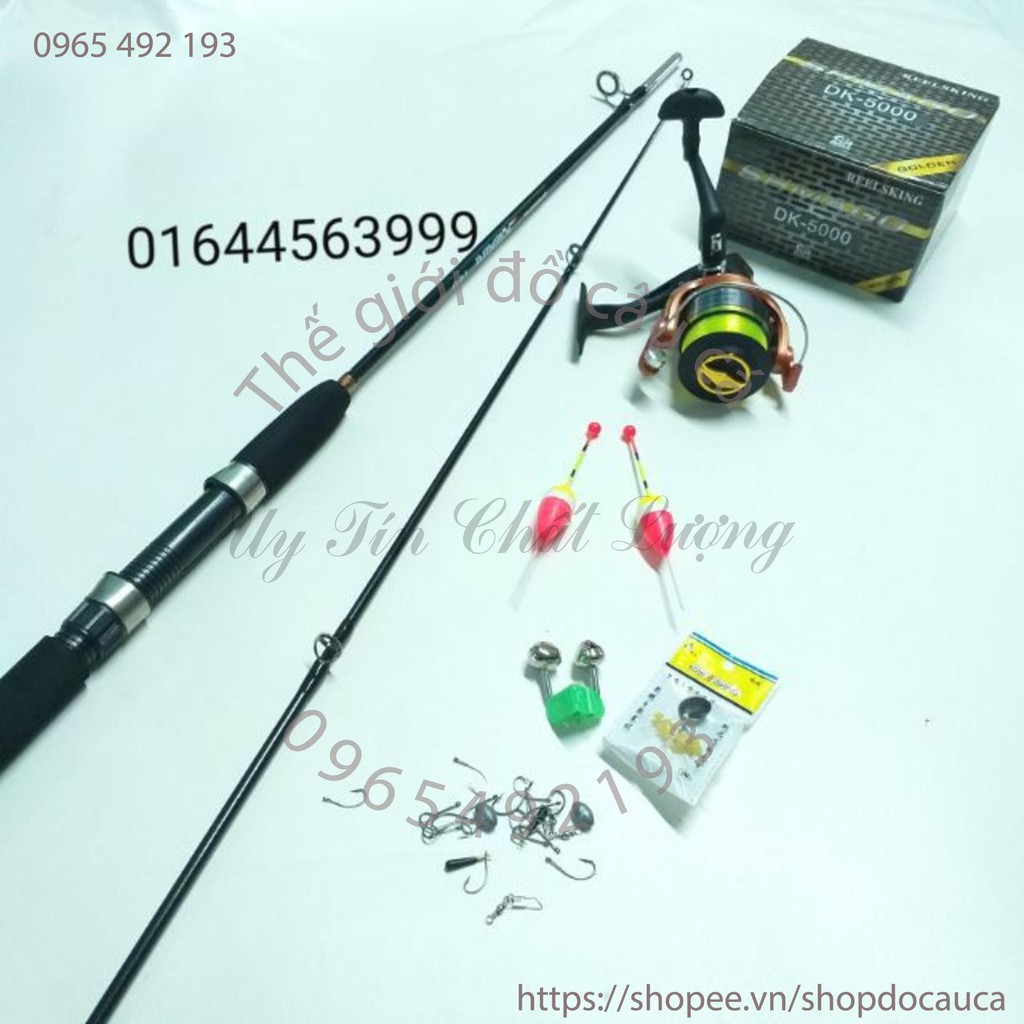 Bộ cần câu 2 khúc 2m7 máy 5000 kèm phụ kiện ( rẻ vô địch )