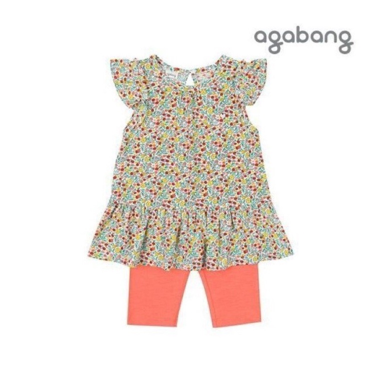 Bộ thun cotton cho bé gái cánh tiên hoa lá xuất Hàn