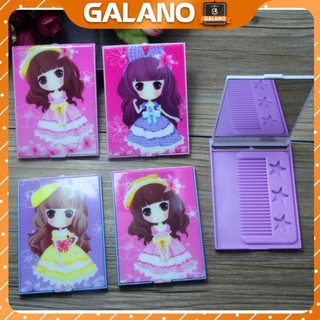 Bộ gương lược trang điểm mini bỏ túi hoặc đi chơi xa