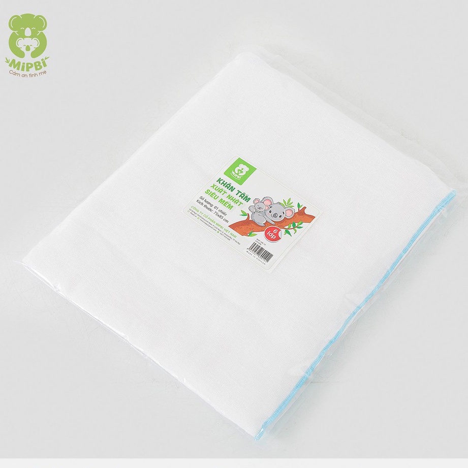 [Mã BMBAU50 giảm 7% đơn 99K] Khăn tắm xuất nhật siêu mềm Mipbi 4 lớp, 6 lớp 100% cotton tự nhiên (Túi 1 chiếc 75x85cm)