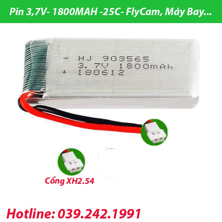 PIN 3.7V 1800mAh Flycam máy bay đồ chơi điều khiển Từ Xa