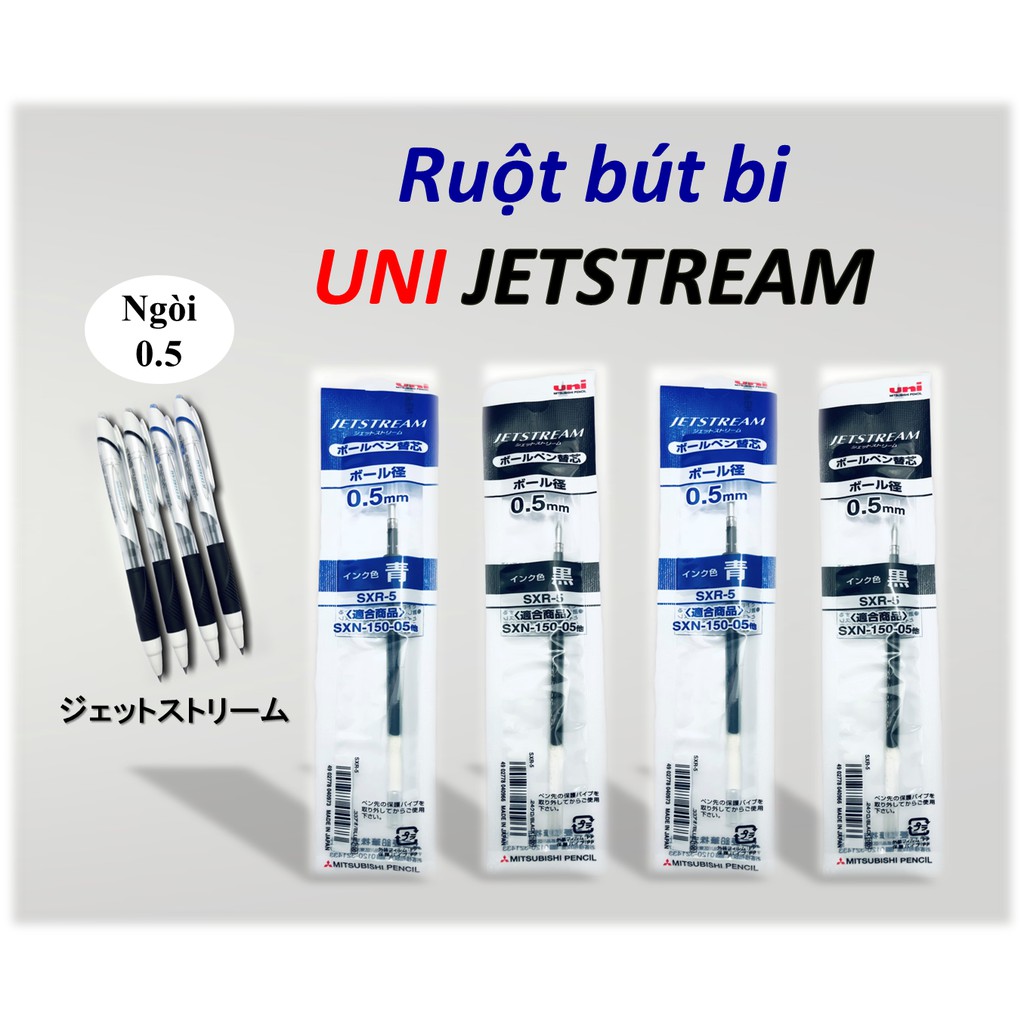 Ruột bút bi UNI JETSTREAM SXR-7 cỡ ngòi 0.5mm và 0.7mm