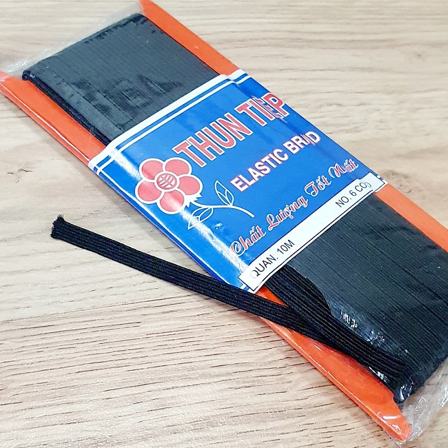 Cuộn Dây Thun Dài 10 Mét Sợi Nhỏ Bản 0,5cm Gồm Màu Trắng Hoặc Màu Đen Dùng Cho May Vá Và Làm Đồ Handmade và Trang Trí