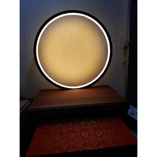 Kệ đốt trầm đèn led bản cao cấp thích hợp cho các mẫu tượng ngồi thiền- kệ đặt tượng gốm-kệ đèn đốt trầm trang trí decor