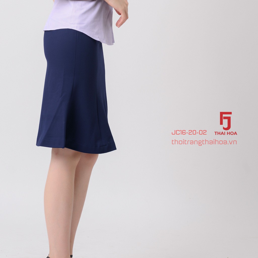 Chân váy xòe Thái Hòa JC16-20-02 🌹 Chân váy công sở , màu xám, dáng xòe, trẻ trung dễ phối đồ