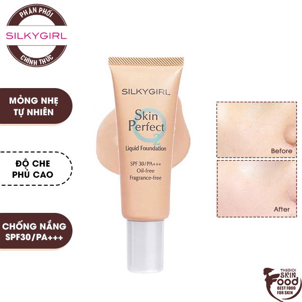 Kem Nền Dạng Tuýp Che Phủ Tự Nhiên Silkygirl Skin Perfect Liquid Foundation SPF30/PA+++ 25ml