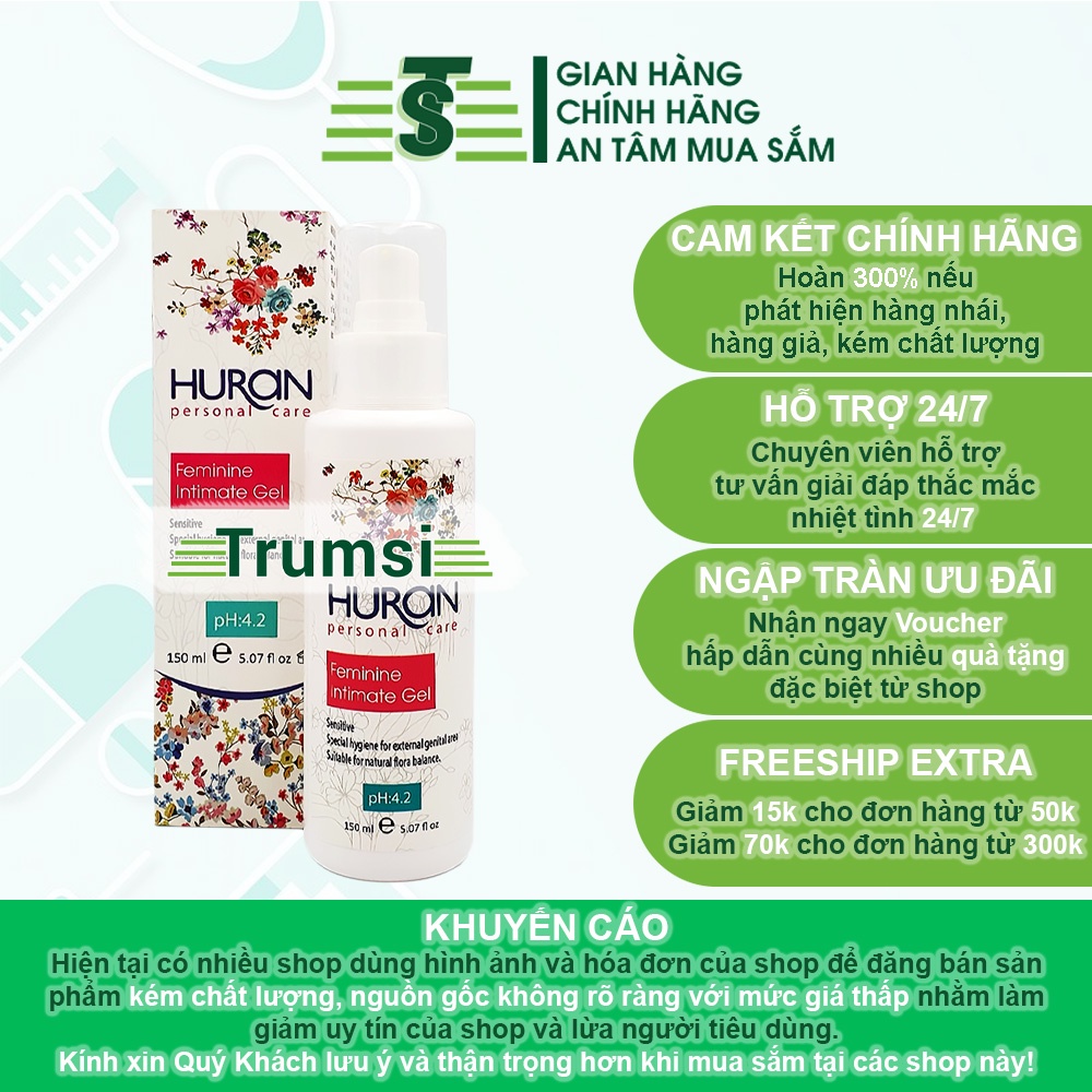 Dung Dịch Vệ Sinh Phụ Nữ Giúp Làm Sạch Sâu Chăm Sóc Dưỡng Ẩm Và Làm Mềm Mịn Da Huran Personal Care Nhập Khẩu Chính Hãng
